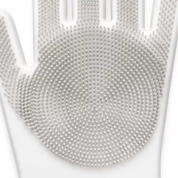 MERY guanti in silicone per la pulizia 2 pezzi 34,5x15,5x2,6cm grigio chiaro