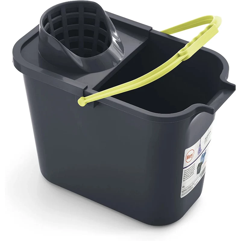 MERY cestino rettangolare 12L con pulsante grigio
