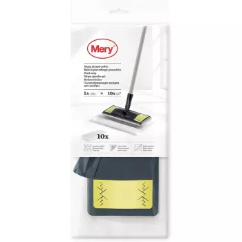 MERY Spazzola per pavimenti per raccolta polvere Dust Mop 25,8x10,5cm con 10 panni 29,5x21,5cm