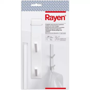 RAYEN Gancio da porta per appendere / 2 ganci / bianco