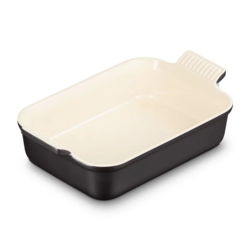 Le Creuset Piastra rettangolare Heritage in gres 26x19cm / 2,4L nero