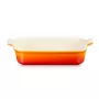 LE CREUSET Piastra rettangolare Heritage in gres 32x24cm / 4L arancione