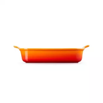 LE CREUSET Piastra rettangolare Heritage in gres 32x24cm / 4L arancione