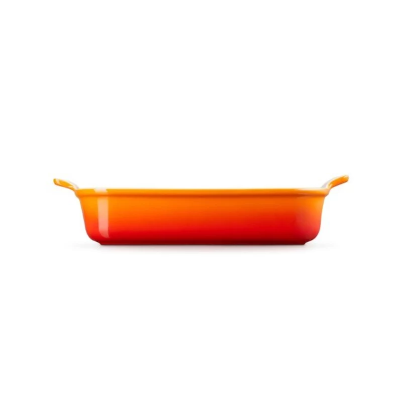 LE CREUSET Piastra rettangolare Heritage in gres 32x24cm / 4L arancione