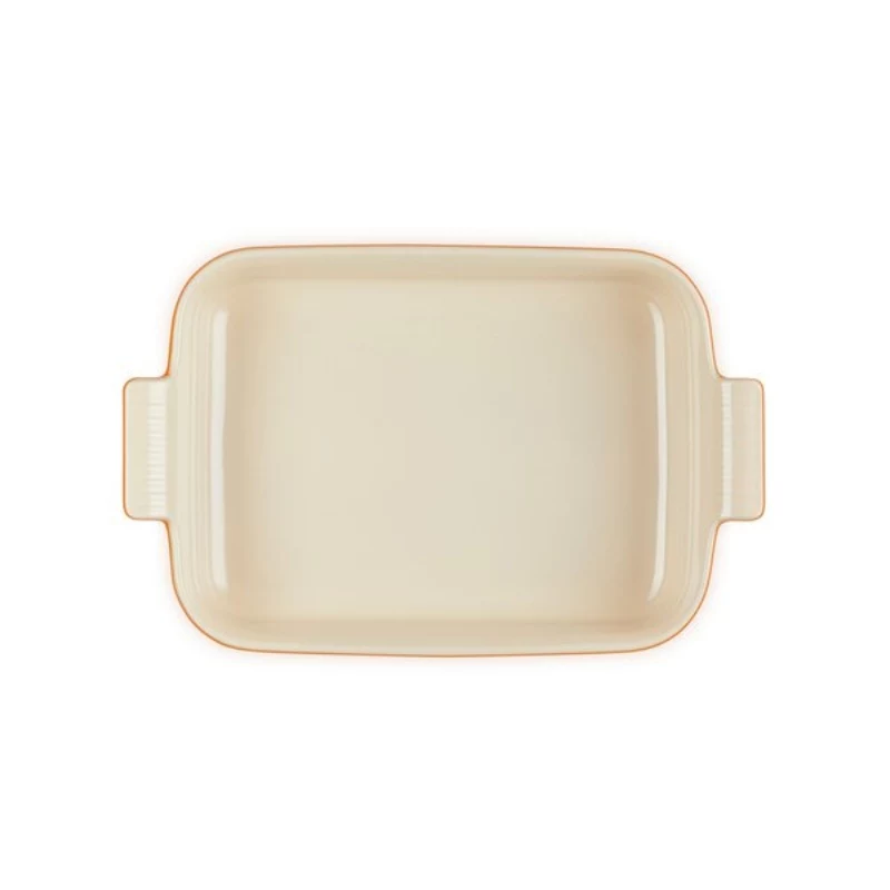 LE CREUSET Piastra rettangolare Heritage in gres 32x24cm / 4L arancione
