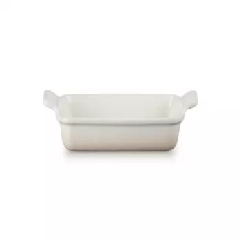 Le Creuset Piastra rettangolare Heritage in gres 19x14cm / 1,1L bianco