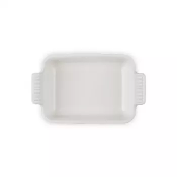 Le Creuset Piastra rettangolare Heritage in gres 19x14cm / 1,1L bianco