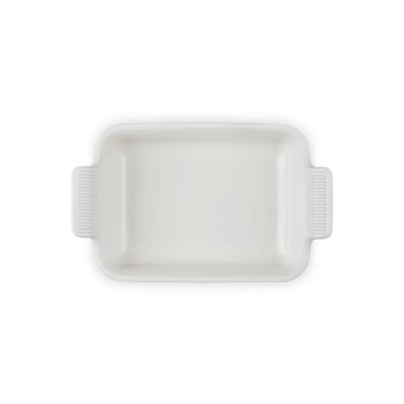 Le Creuset Piastra rettangolare Heritage in gres 19x14cm / 1,1L bianco