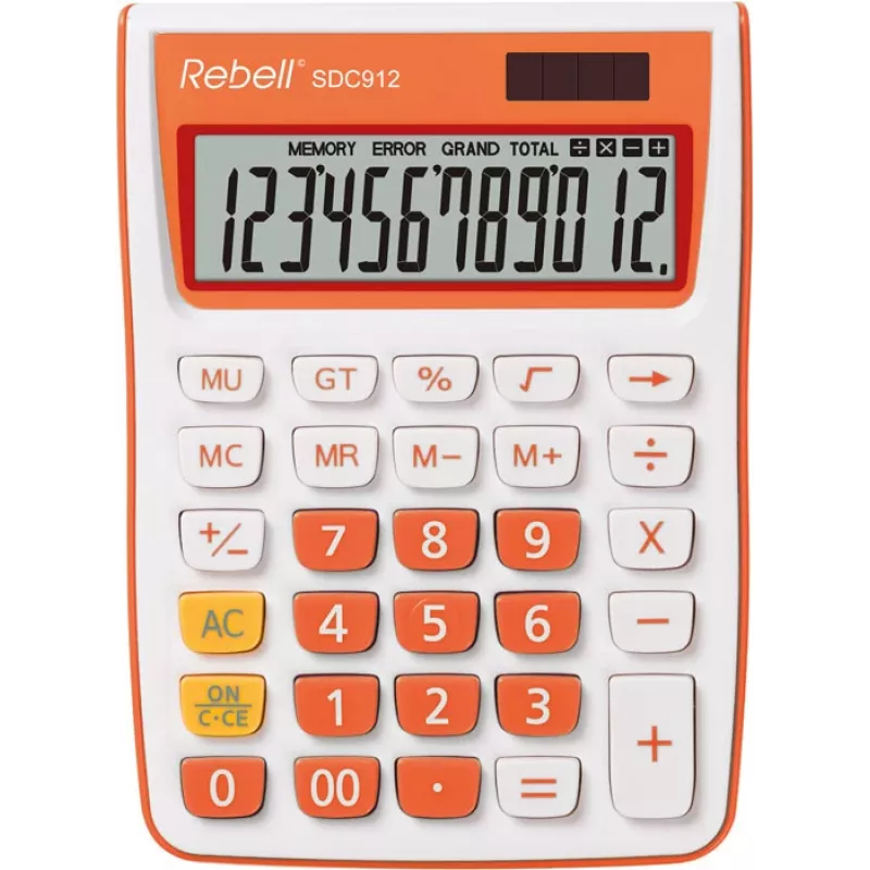 REBELL calcolatrice semi-da tavolo RE-SDC912OR BX, LCD 12 cifre, dual power, nero/argento