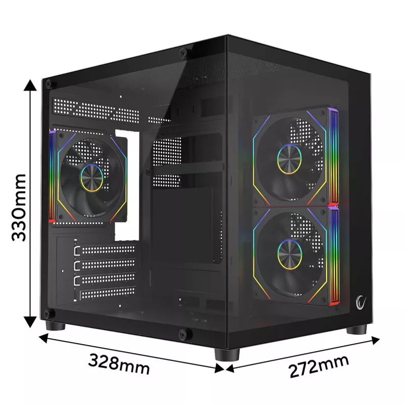 Rampage LUMID case PC M-ATX 3x ventole ARGB nero