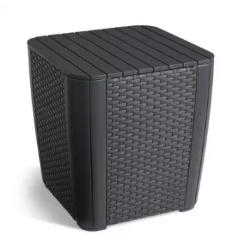 KETER tavolo da giardino/box contenitore Luzon Flat Wicker, grigio