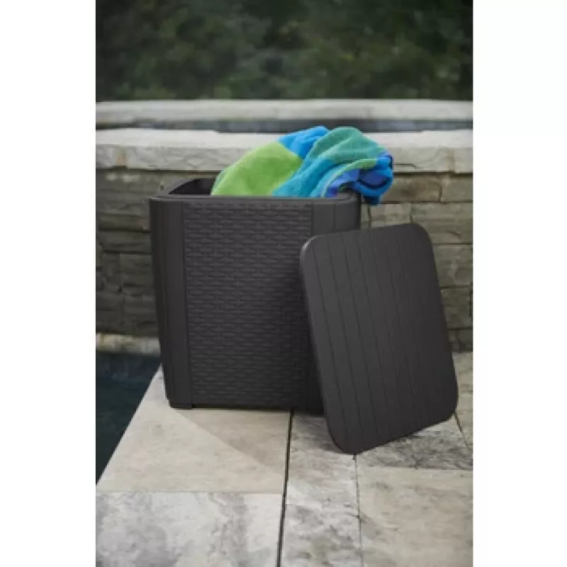 KETER tavolo da giardino/box contenitore Luzon Flat Wicker, grigio