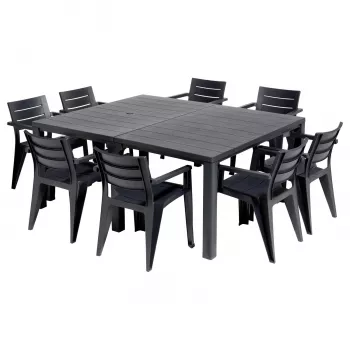 KETER tavolo da giardino Julie Double Table (2 configurazioni) grigio