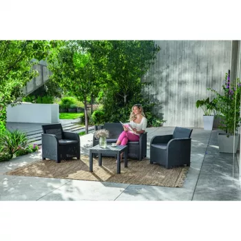 KETER set da giardino Rosalie set con tavolo Classic grigio