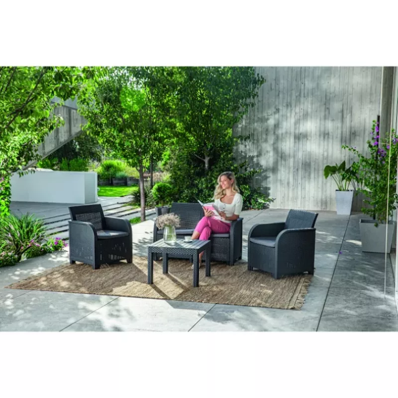 KETER set da giardino Rosalie set con tavolo Classic grigio
