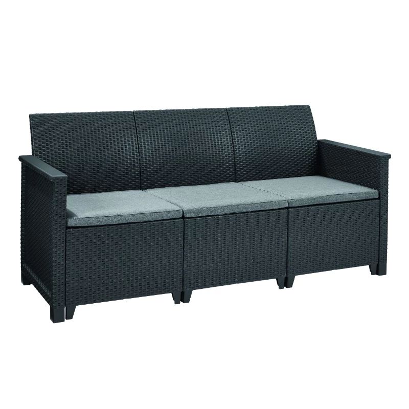 KETER set da giardino Elodie 5 posti con tavolo/box contenitore grigio