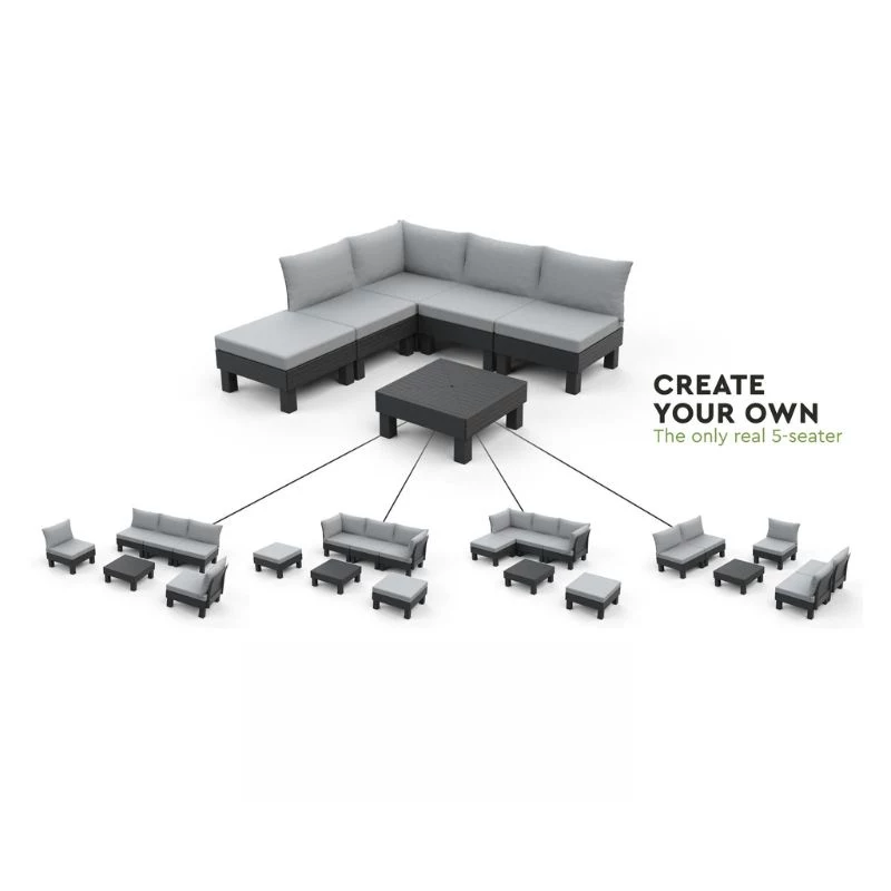 KETER set da giardino Elements set da balcone grigio/grigio chiaro