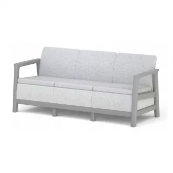 KETER divano da giardino tre posti Scandi Linea divano 3 posti grigio chiaro/grigio acciaio scuro