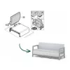 KETER divano da giardino tre posti Scandi Linea divano 3 posti grigio chiaro/grigio acciaio scuro