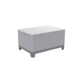 KETER Tavolo da giardino/box contenitore Scandi Storage Table grigio chiaro/acciaio grigio scuro