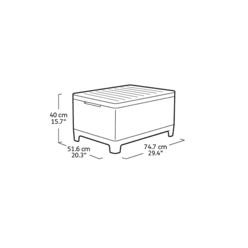 KETER Tavolo da giardino/box contenitore Scandi Storage Table grigio chiaro/acciaio grigio scuro