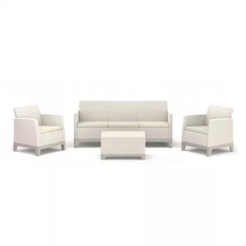 KETER Set da giardino Scandi Forma set 3 posti ghiaia grigio/beige chiaro