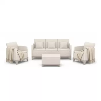KETER Set da giardino Scandi Forma set 3 posti ghiaia grigio/beige chiaro