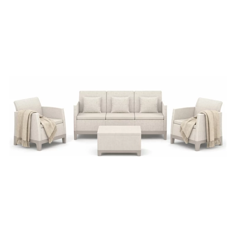 KETER Set da giardino Scandi Forma set 3 posti ghiaia grigio/beige chiaro