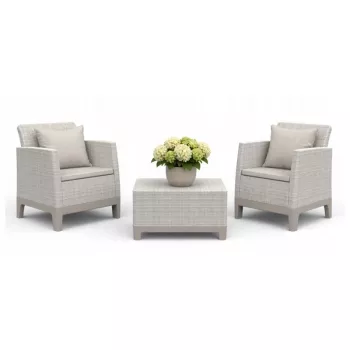 KETER Set da giardino Scandi Forma set balcone ghiaia grigio/beige chiaro