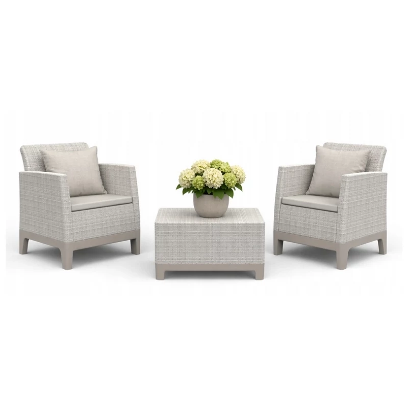 KETER Set da giardino Scandi Forma set balcone ghiaia grigio/beige chiaro