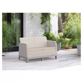 KETER Divano da giardino due posti Scandi Form divano 2 posti ghiaia grigio/beige chiaro