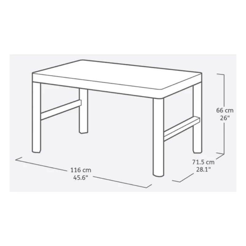 KETER Tavolo da giardino Lyon Table Rezolith (2 configurazioni) beige
