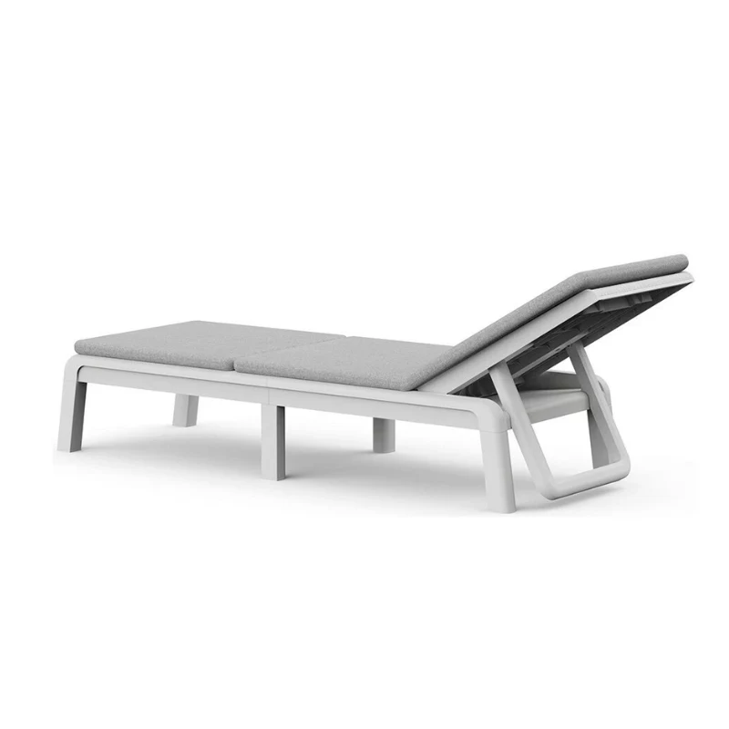 KETER Lettino prendisole Atlas con cuscino grigio chiaro
