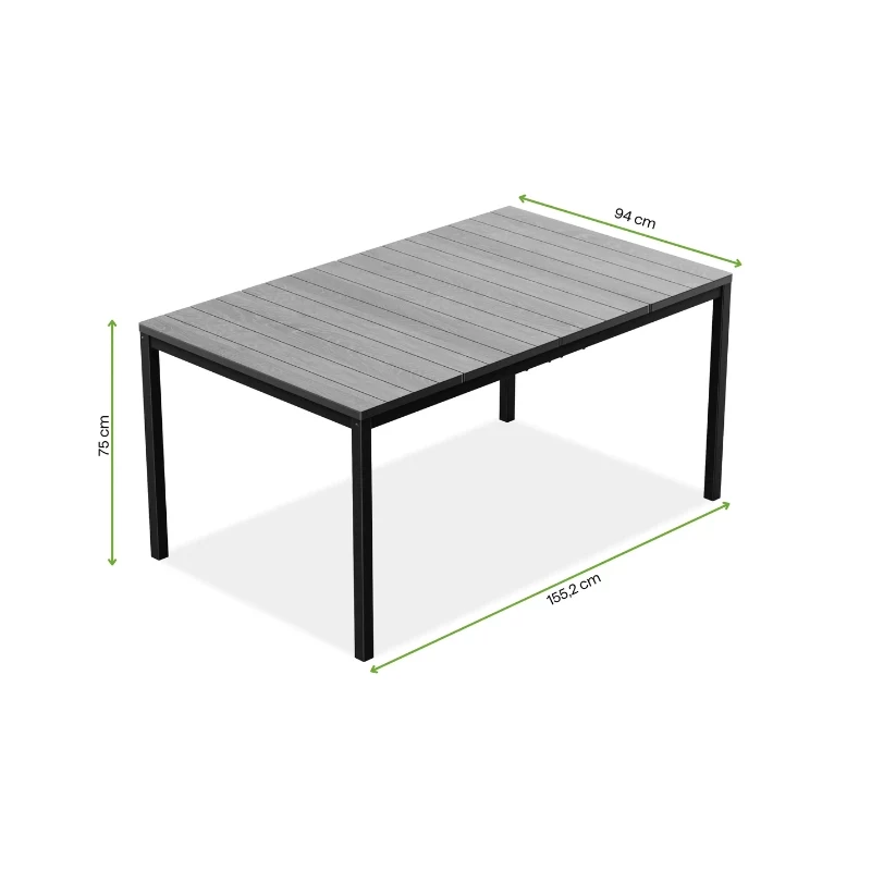 KETER Tavolo da giardino Deco Porto Nova 160 grigio/nero