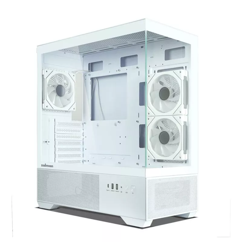 Case per PC Zalman CHRONIX V2 White ATX Mid Tower con 3 ventole ARGB da 120mm e pannello laterale in vetro temperato