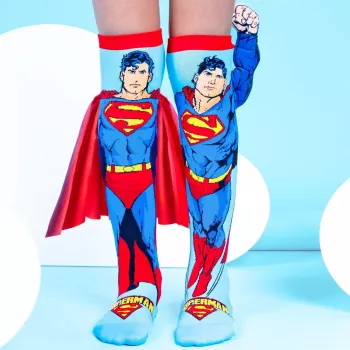 MADMIA calze bambina al ginocchio Superman mantello braccio 3D DC Comics / Ms001