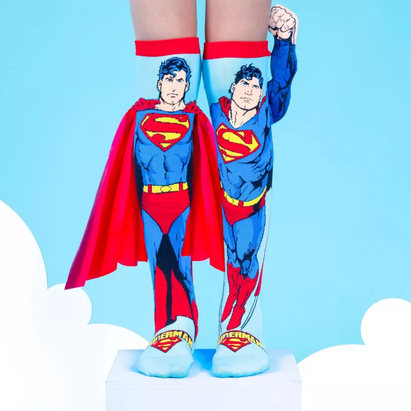 MADMIA calze bambina al ginocchio Superman mantello braccio 3D DC Comics / Ms001