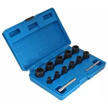 SATRA S-TS13X set di 13 chiavi a bussola estrattori viti per viti e dadi danneggiati, metrico 8-24 mm, acciaio cromo-vanadio