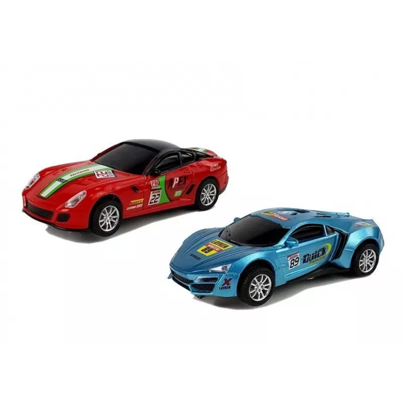 LEAN TOYS pista da corsa 2 auto Top Turbo luci 7,6 m di lunghezza