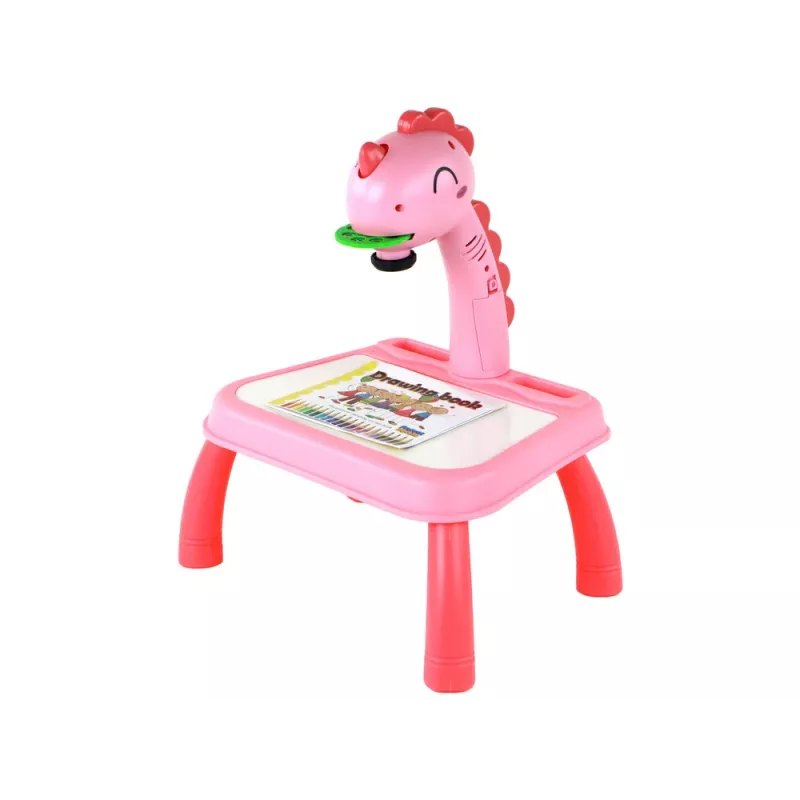 LEAN TOYS proiettore lavagna proiettore per imparare a disegnare dinosauri rosa