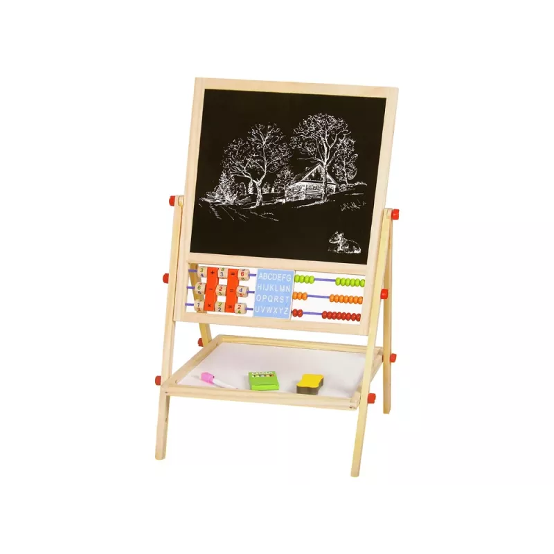 LEAN TOYS vassoio in legno 2in1 abaco gessetto penna