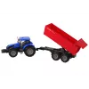 LEAN TOYS trattore con rimorchio veicolo agricolo fattoria blu