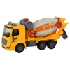 LEAN TOYS camion betoniera con botte orientabile, suono, luce, giallo, 1:16