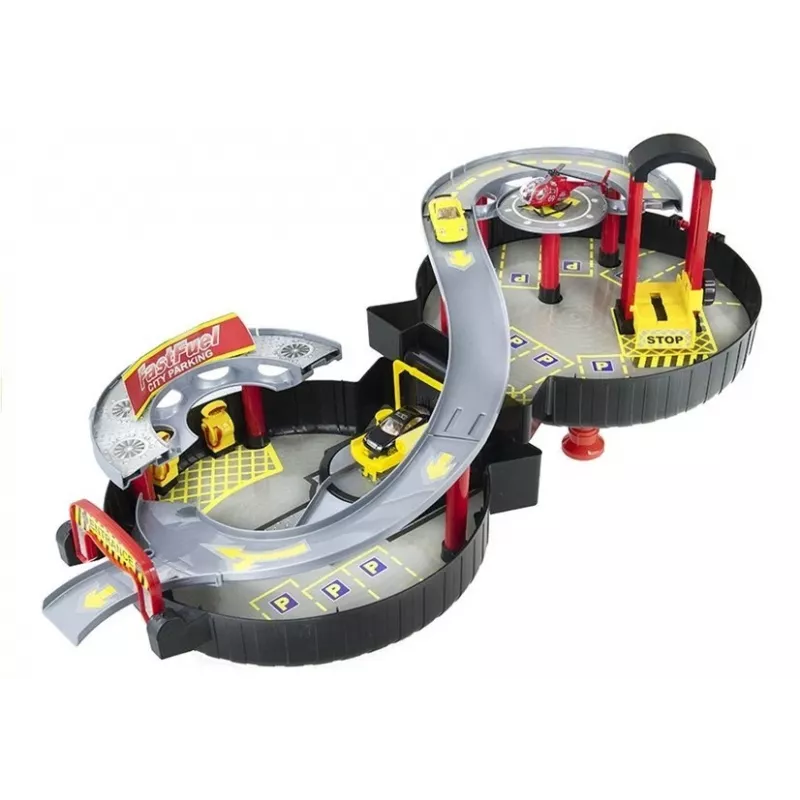 LEAN TOYS parcheggio auto garage valigia Circle a due piani