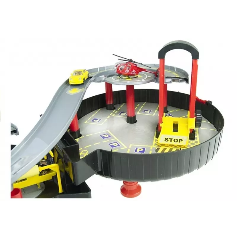 LEAN TOYS parcheggio auto garage valigia Circle a due piani
