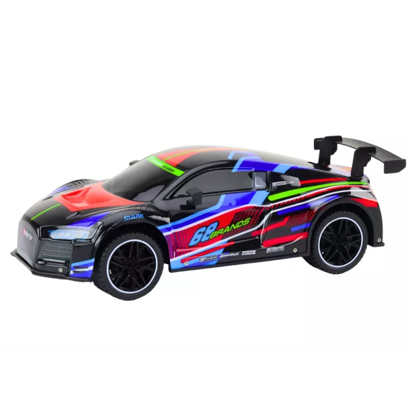 LEAN TOYS auto sportiva RC 1:10 25km/h luci nera