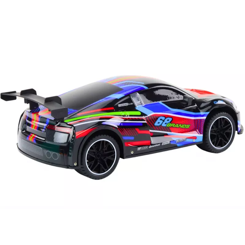 LEAN TOYS auto sportiva RC 1:10 25km/h luci nera
