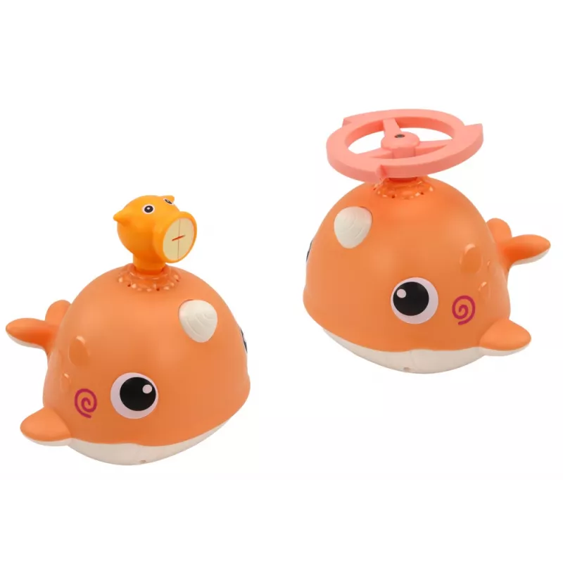 LEAN TOYS balena giocattolo da bagno 3 getti arancione