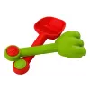 LEAN TOYS set secchiello per sabbia con doccia, paletta, rastrello, formine, dinosauro