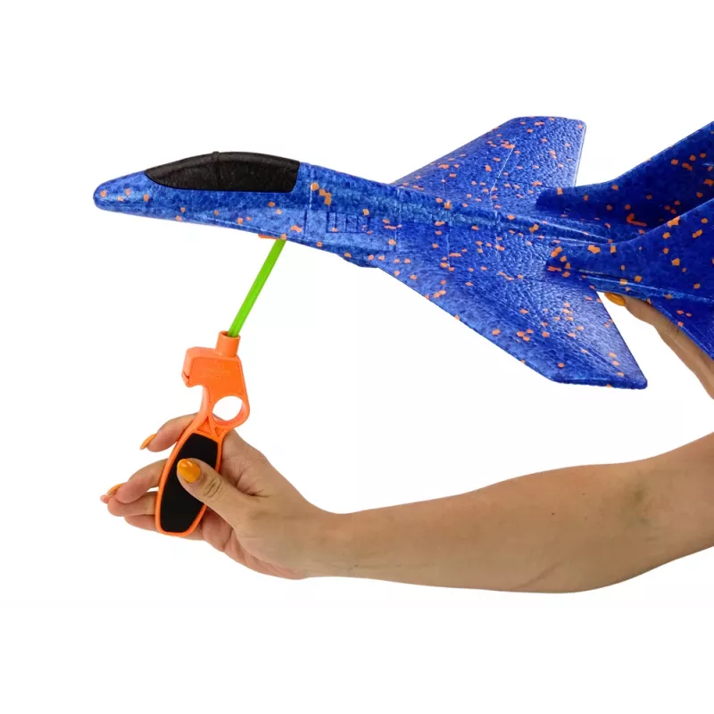 LEAN TOYS aereo da combattimento in polistirolo con lanciatore blu